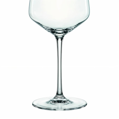 Aura modern white wine glass with an angular bowl and long stem 2
