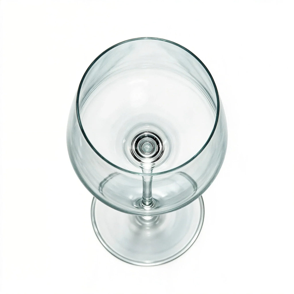 Aura modern white wine glass with an angular bowl and long stem 5