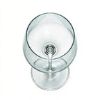 Aura modern white wine glass with an angular bowl and long stem 5