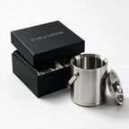 Blair silver ice bucket with a matching lid and swing handle