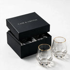 Aura classic whisky glass featuring gentle vertical fluting and a gold rim 6