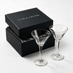 Vesper clear cocktail glass with star cut facets and a classic martini bowl 