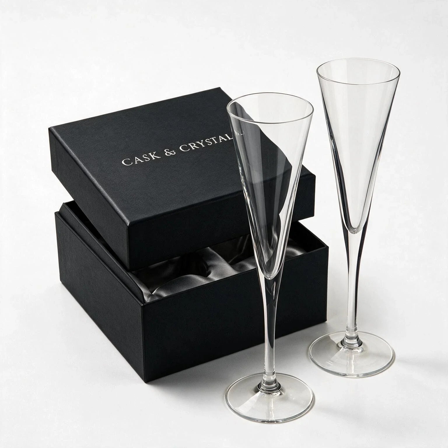 Vantage elegant champagne flute featuring a deep V-shaped conical bowl and long stem 6