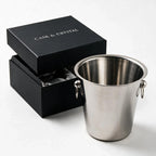 Corin silver wine bucket with ring handles and a polished finish