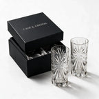 Orion clear cocktail glass with star cut facets