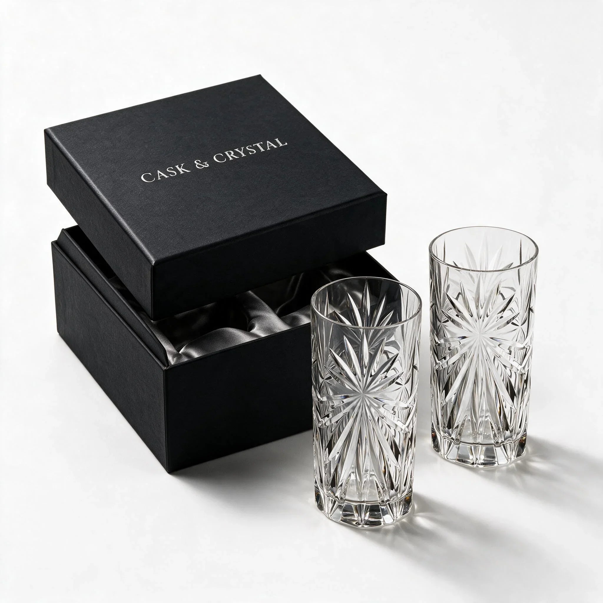 Orion clear cocktail glass with star cut facets