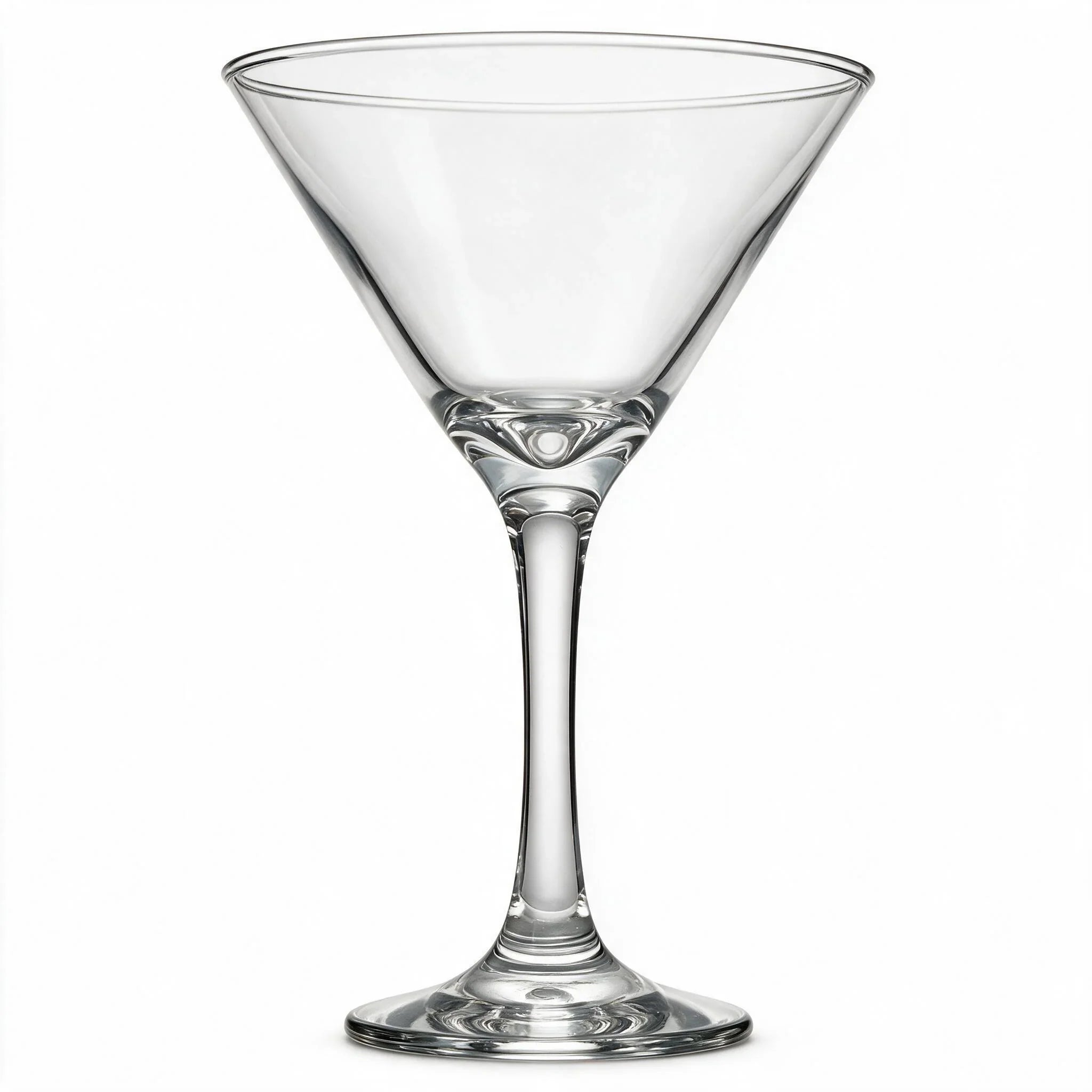 Vesper clear cocktail glass with star cut facets and a classic martini bowl 