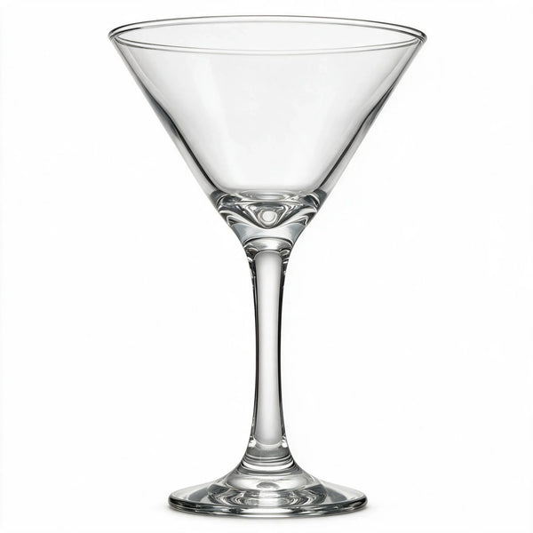 Vesper clear cocktail glass with star cut facets and a classic martini bowl 