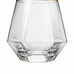Aura classic whisky glass featuring gentle vertical fluting and a gold rim 5