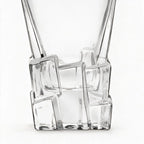 Vanguard clear glass whisky decanter with a bold geometric base and matching stopper