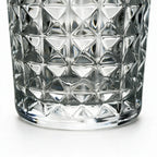 Harlow classic whisky glass with a geometric diamond pattern and flat base 5