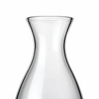 Orla clear glass decanter with a spherical wooden stopper