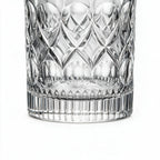 Cadence classic whisky glass featuring a heavily textured geometric pattern and flat base 4
