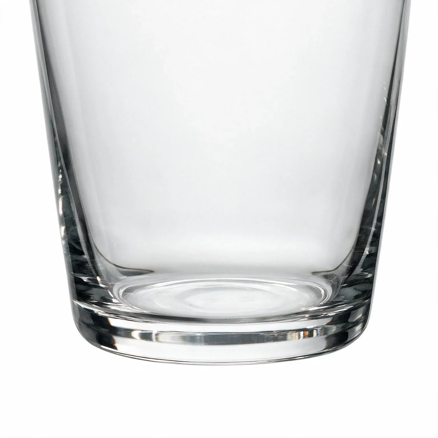 Luna clear glass carafe with a clean silhouette and flared neck