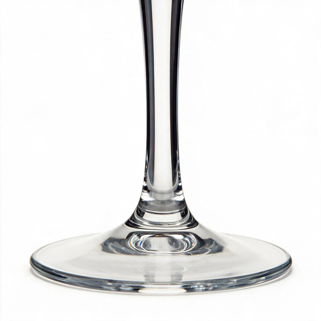 Vantage elegant champagne flute featuring a deep V-shaped conical bowl and long stem 3
