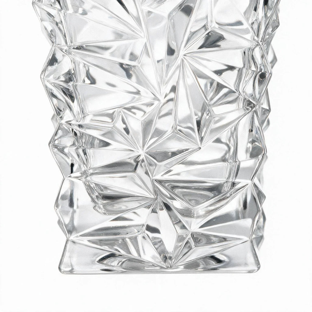 Westmoor clear whisky decanter with diamond cut facets and a square base