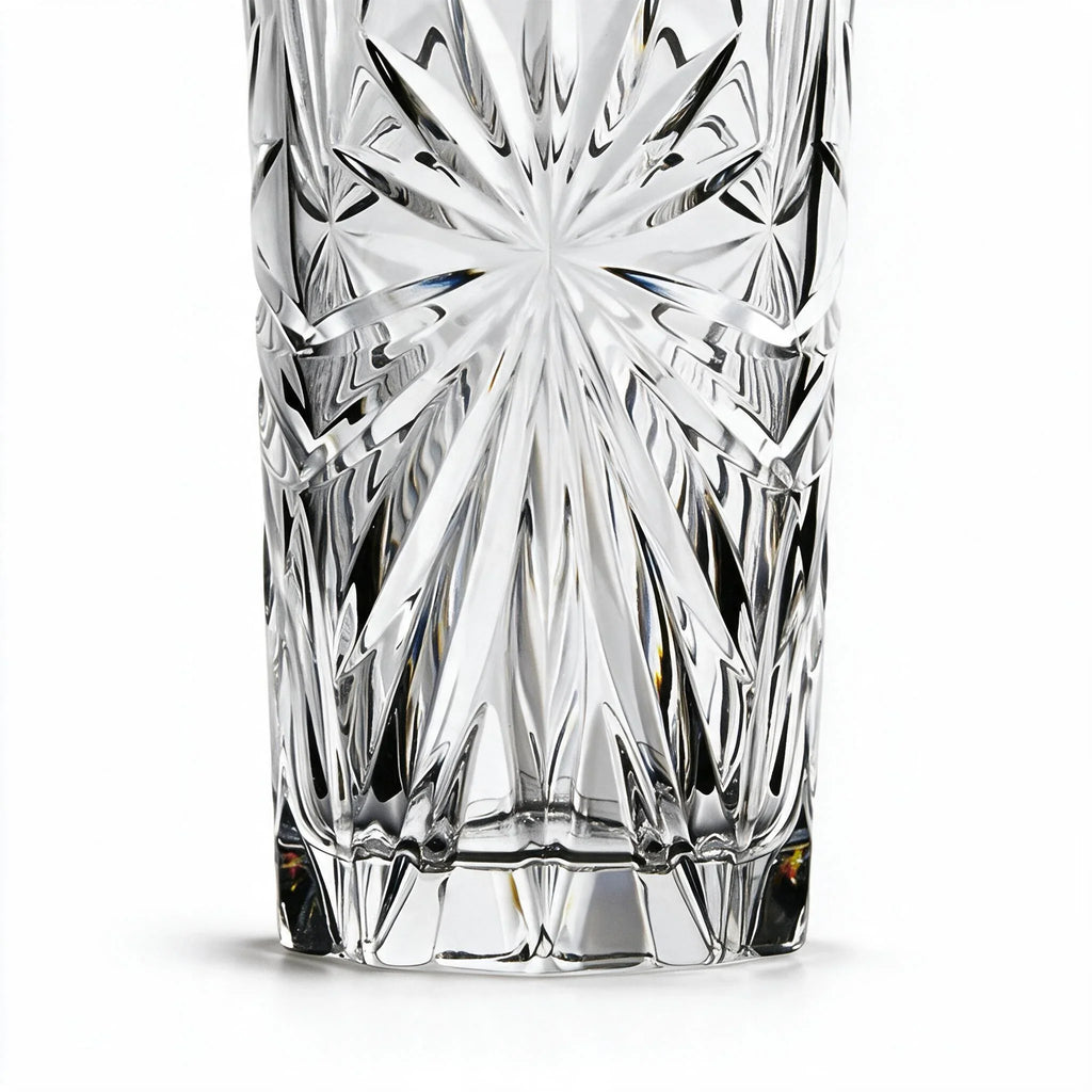 Orion clear cocktail glass with star cut facets