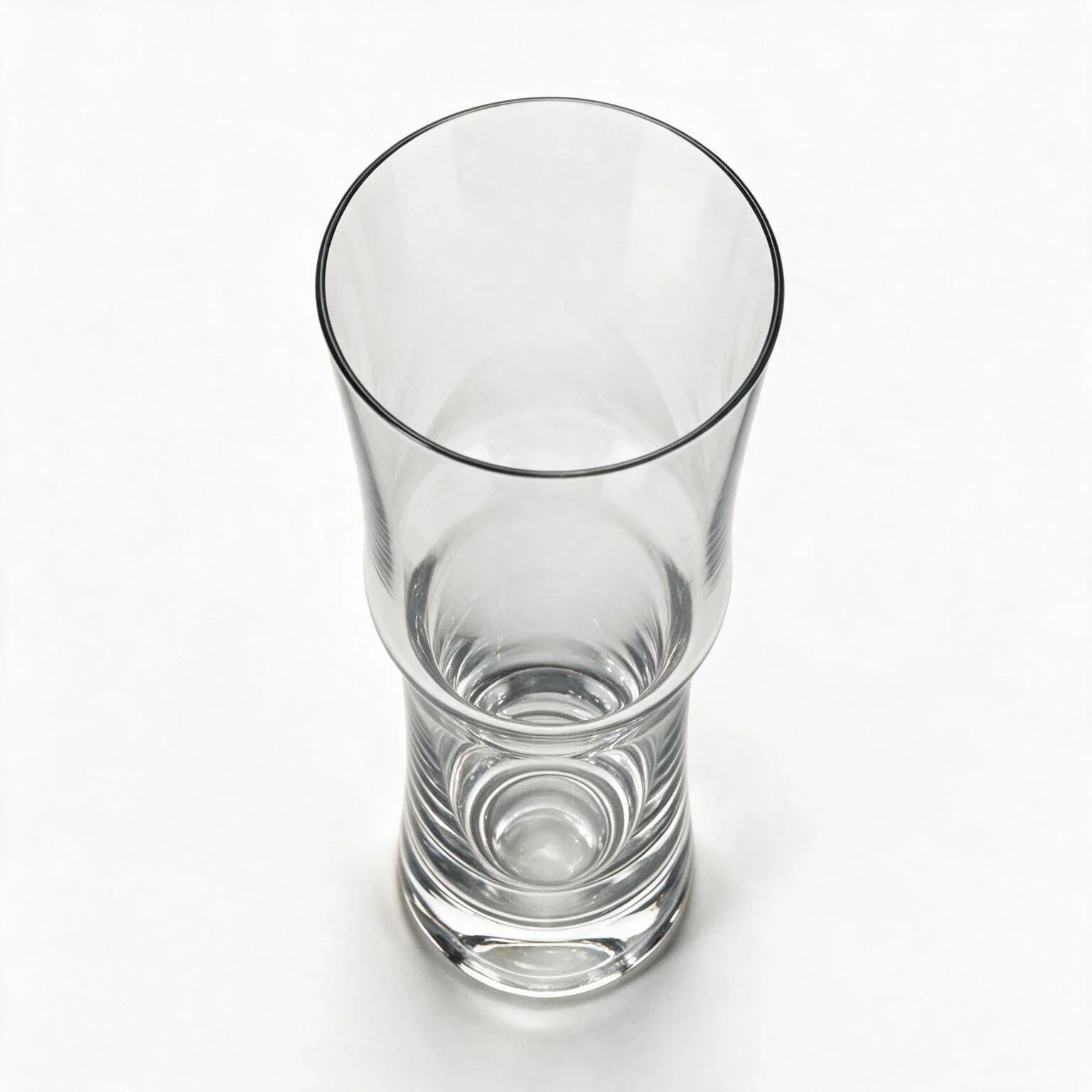 Alden clear beer glass with a contoured pilsner silhouette