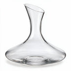Marcel clear glass wine decanter with a wide base and slanted rim