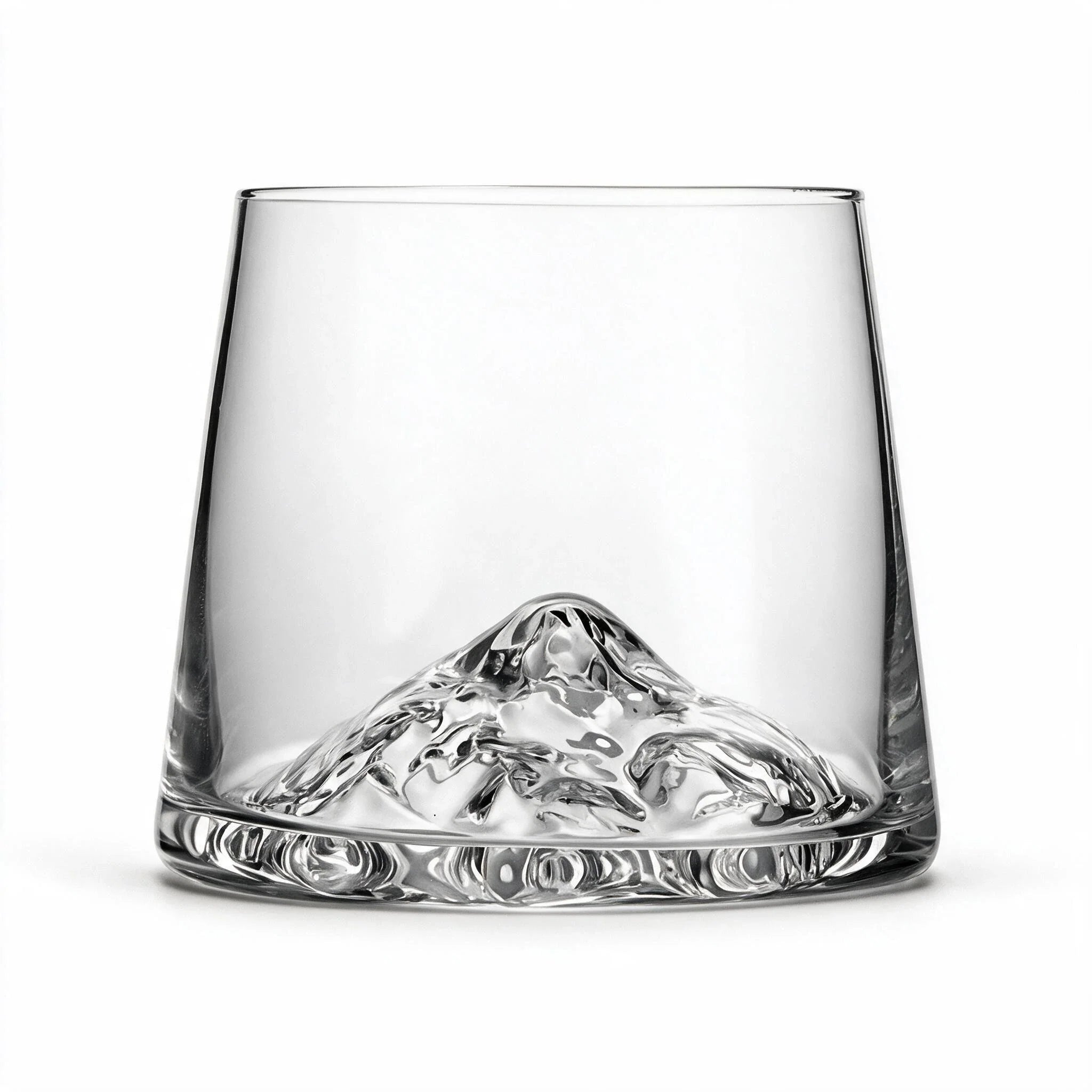 Vale modern whiskey glass with a sculpted mountain base and subtly tapered sides 5