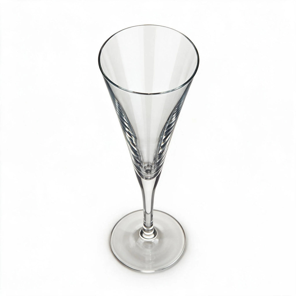 Vantage elegant champagne flute featuring a deep V-shaped conical bowl and long stem 2