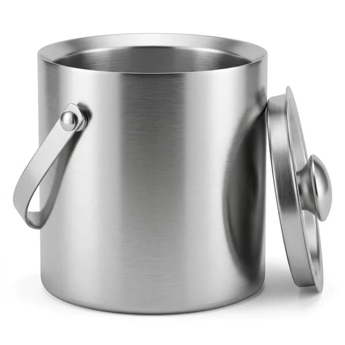 Blair silver ice bucket with a matching lid and swing handle