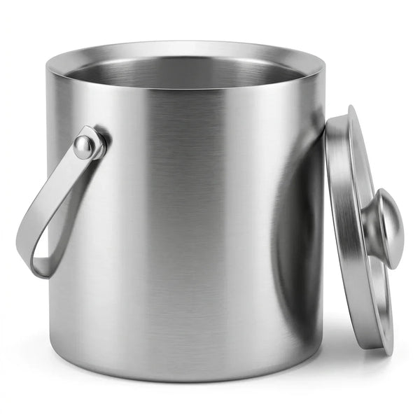 Blair silver ice bucket with a matching lid and swing handle