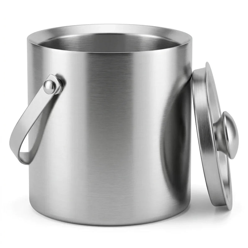 Blair silver ice bucket with a matching lid and swing handle