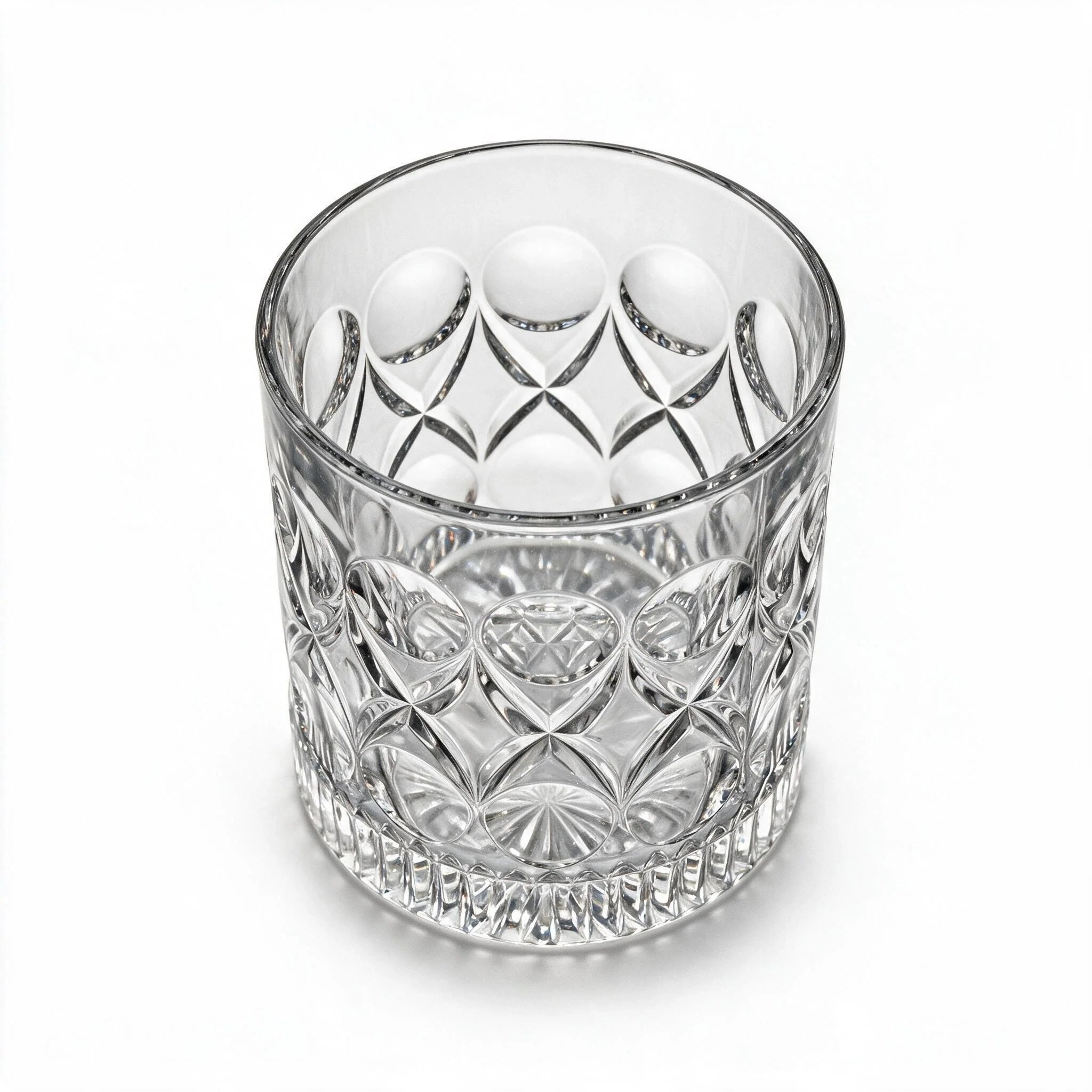 Cadence classic whisky glass featuring a heavily textured geometric pattern and flat base 3
