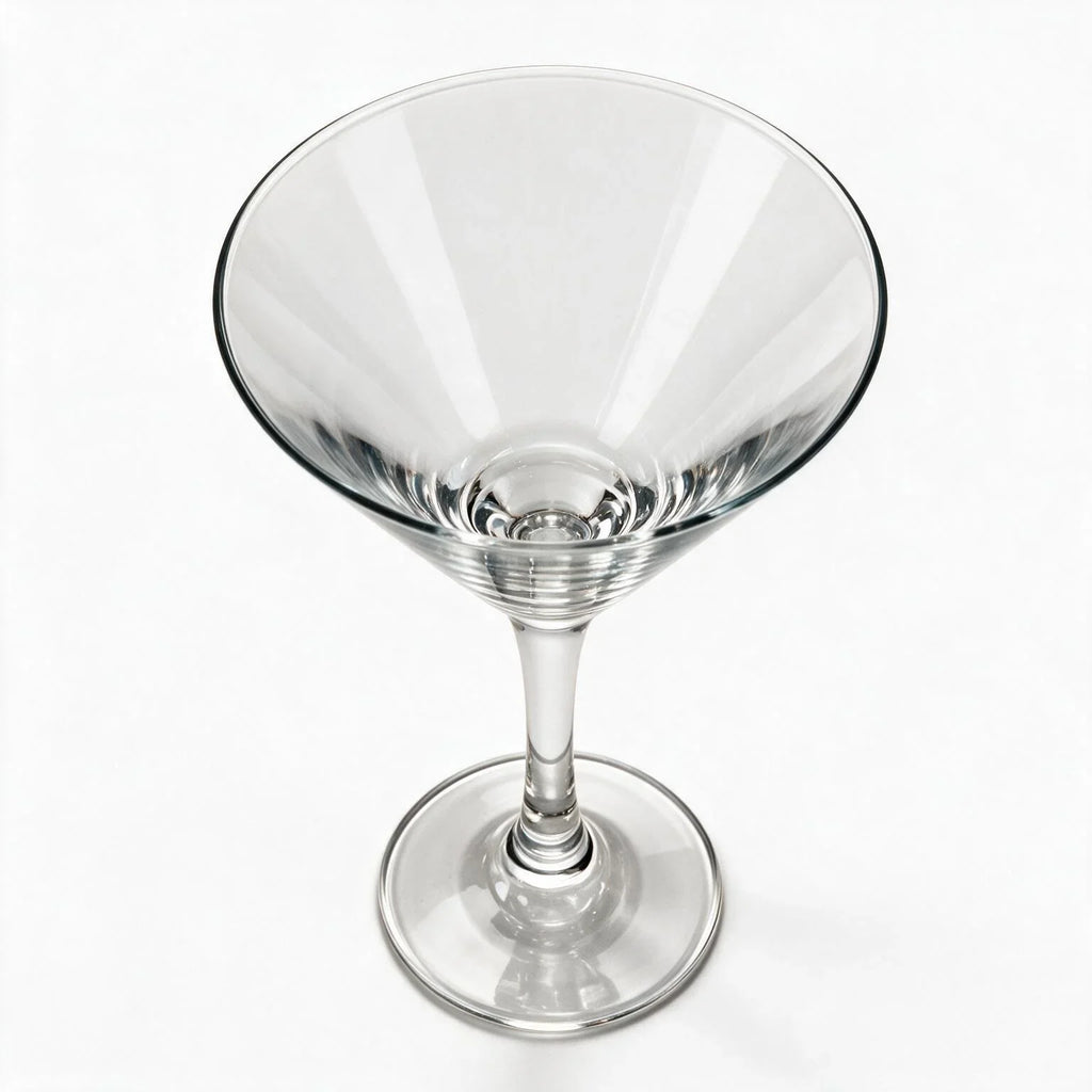 Vesper clear cocktail glass with star cut facets and a classic martini bowl 