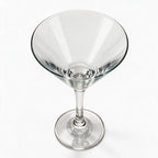 Vesper clear cocktail glass with star cut facets and a classic martini bowl 