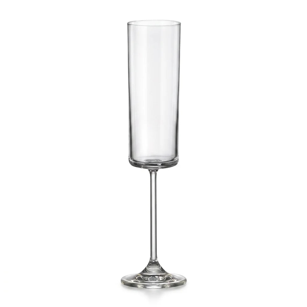 Sloane clear wine glass with a straight cylindrical bowl and slender stem