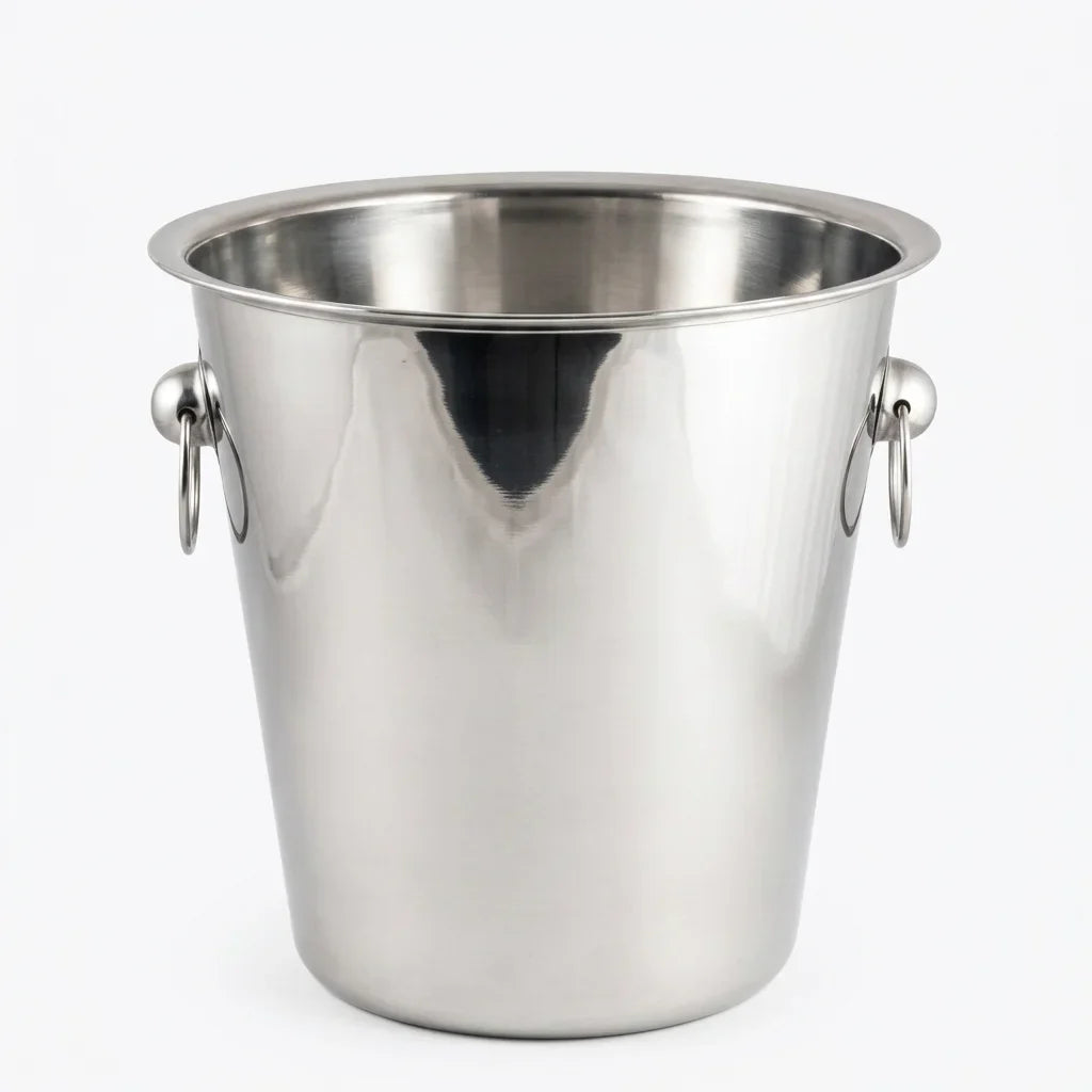 Corin silver wine bucket with ring handles and a polished finish