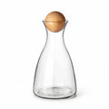 Orla clear glass decanter with a spherical wooden stopper