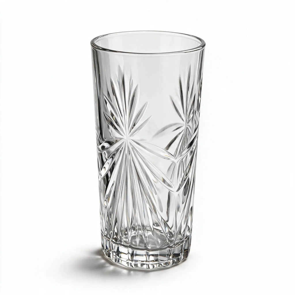 Orion clear cocktail glass with star cut facets