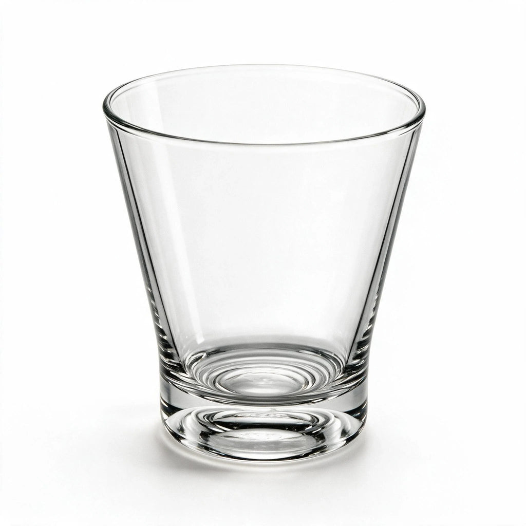 Flare modern whisky glass featuring a clean flared silhouette and heavy base