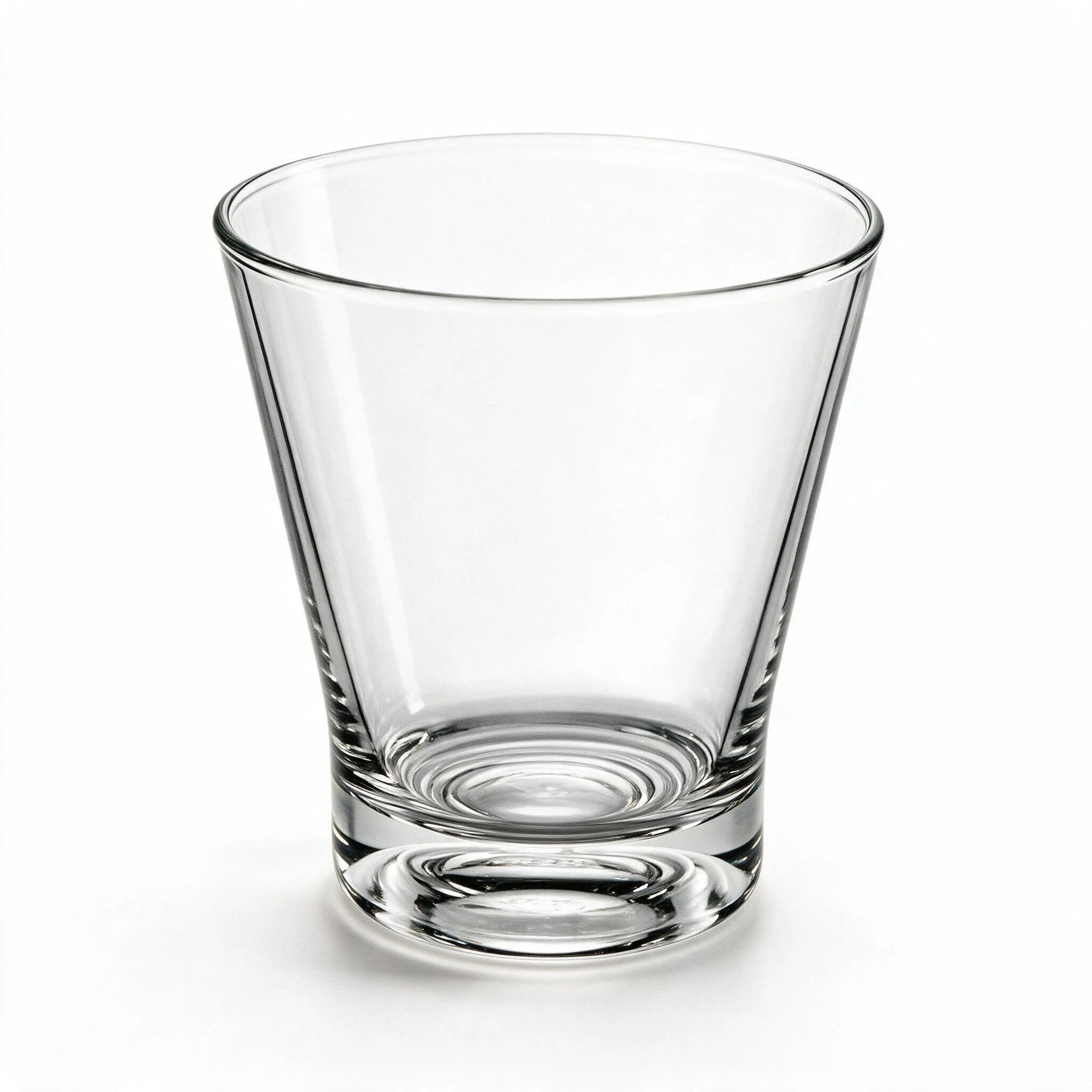 Flare modern whisky glass featuring a clean flared silhouette and heavy base
