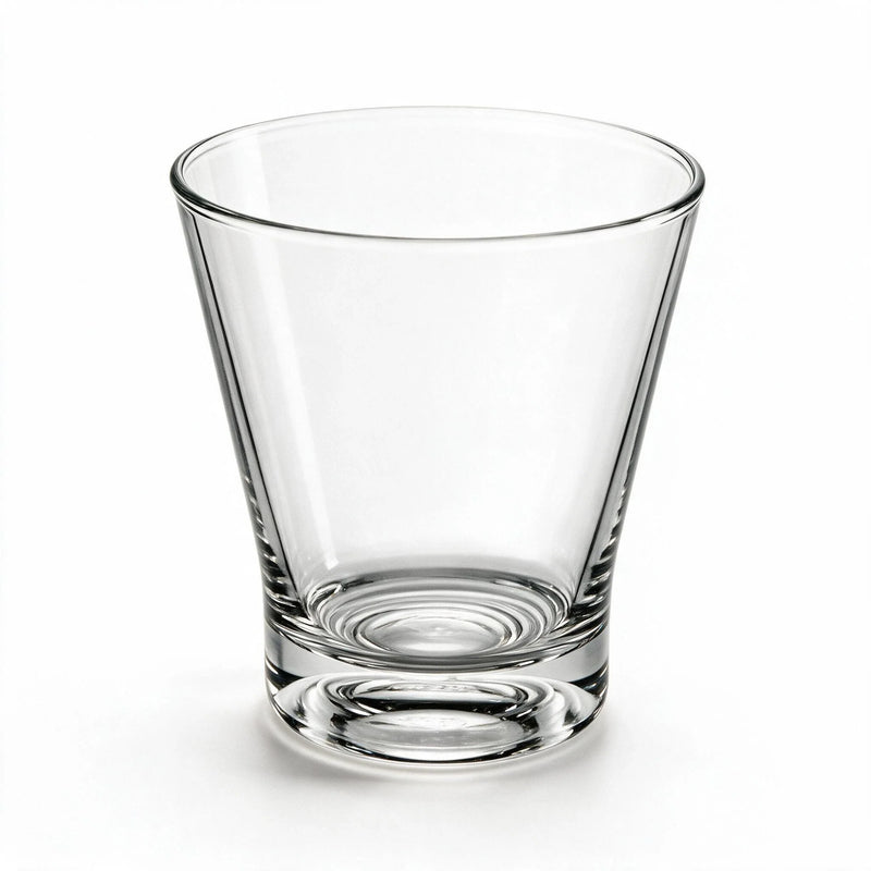 Flare modern whiskey glass featuring a clean flared silhouette and heavy base