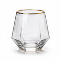 Aura classic whisky glass featuring gentle vertical fluting and a gold rim1