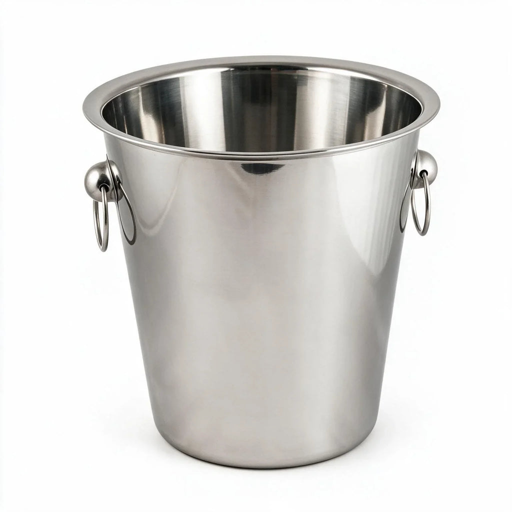 Corin silver wine bucket with ring handles and a polished finish