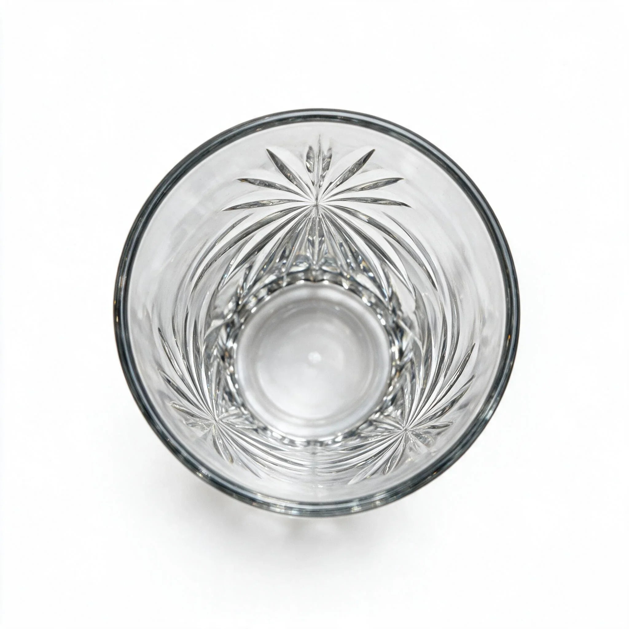 Orion clear cocktail glass with star cut facets