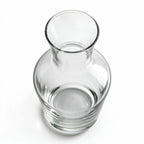 Luna clear glass carafe with a clean silhouette and flared neck