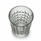 Harlow classic whisky glass with a geometric diamond pattern and flat base 2