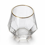 Aura classic whisky glass featuring gentle vertical fluting and a gold rim 2