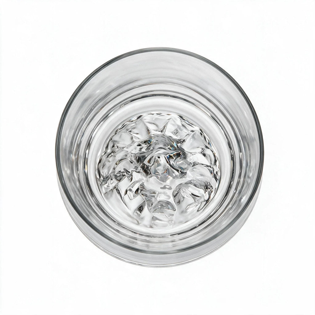 Vale modern whiskey glass with a sculpted mountain base and subtly tapered sides 4