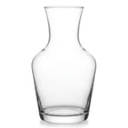 Luna clear glass carafe with a clean silhouette and flared neck