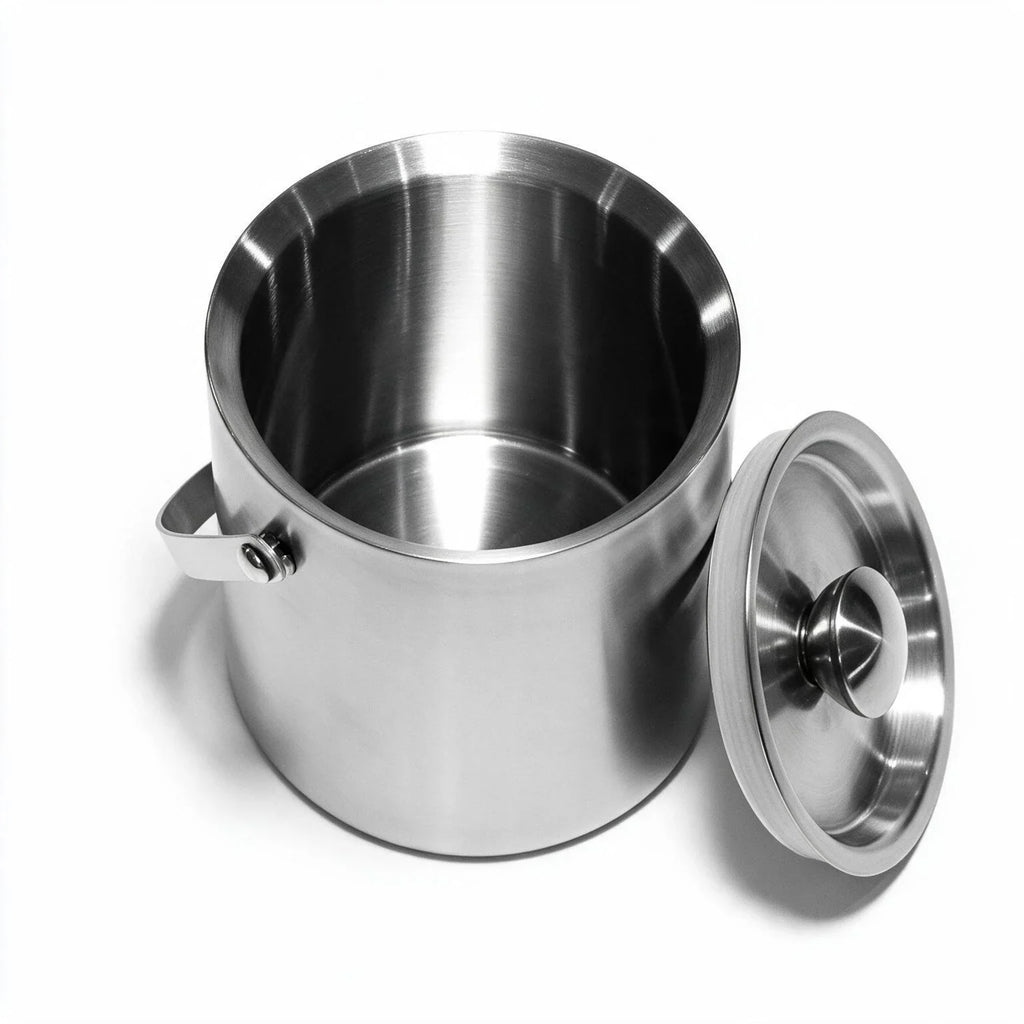 Blair silver ice bucket with a matching lid and swing handle
