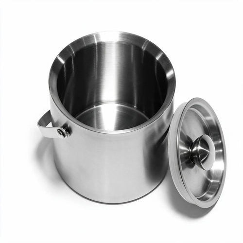 Blair silver ice bucket with a matching lid and swing handle
