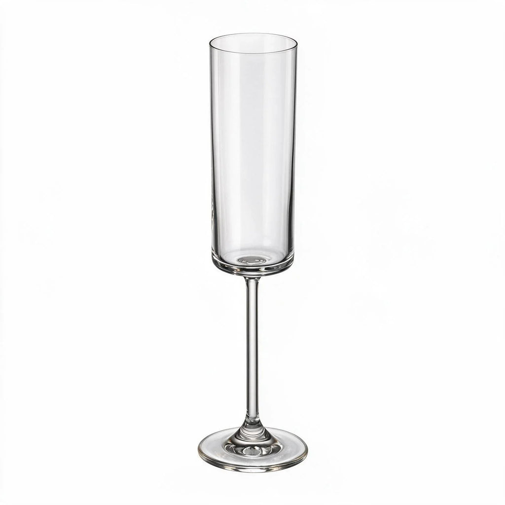 Sloane clear wine glass with a straight cylindrical bowl and slender stem