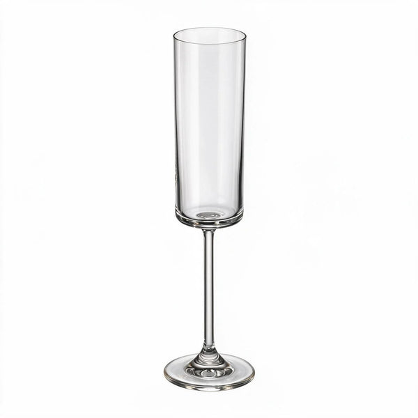 Sloane clear wine glass with a straight cylindrical bowl and slender stem